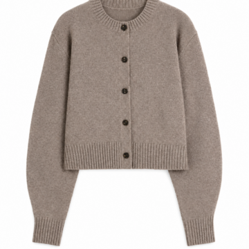 Heather Taupe Knit Cardigan with Button Front