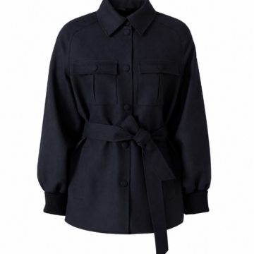 Navy Blue Crosshatch Single-Breasted Suit Jacket