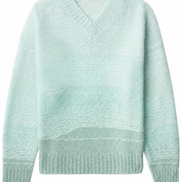 Light Mint Green Oversized V-Neck Knit Sweater