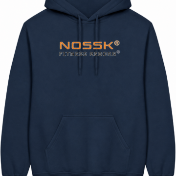 Navy Blue Graphic Pullover Hoodie with Kangaroo Pocket