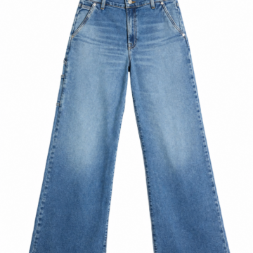 Medium Blue High-Rise Wide Leg Jeans