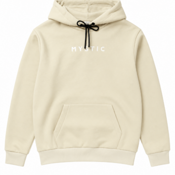 Cream Pullover Hoodie with Contrast Drawstrings