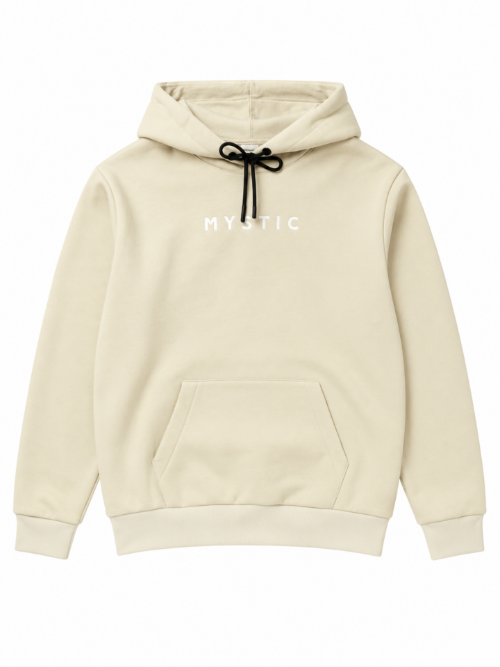 Cream Pullover Hoodie with Contrast Drawstrings