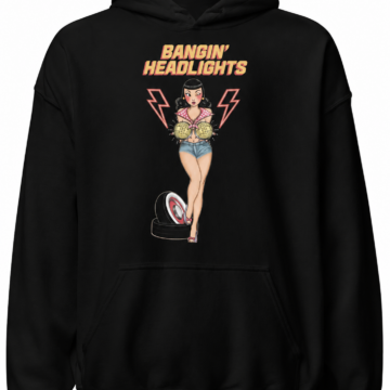 Black Graphic Print Pullover Hoodie