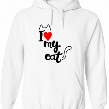 White Cat Graphic Pullover Hoodie