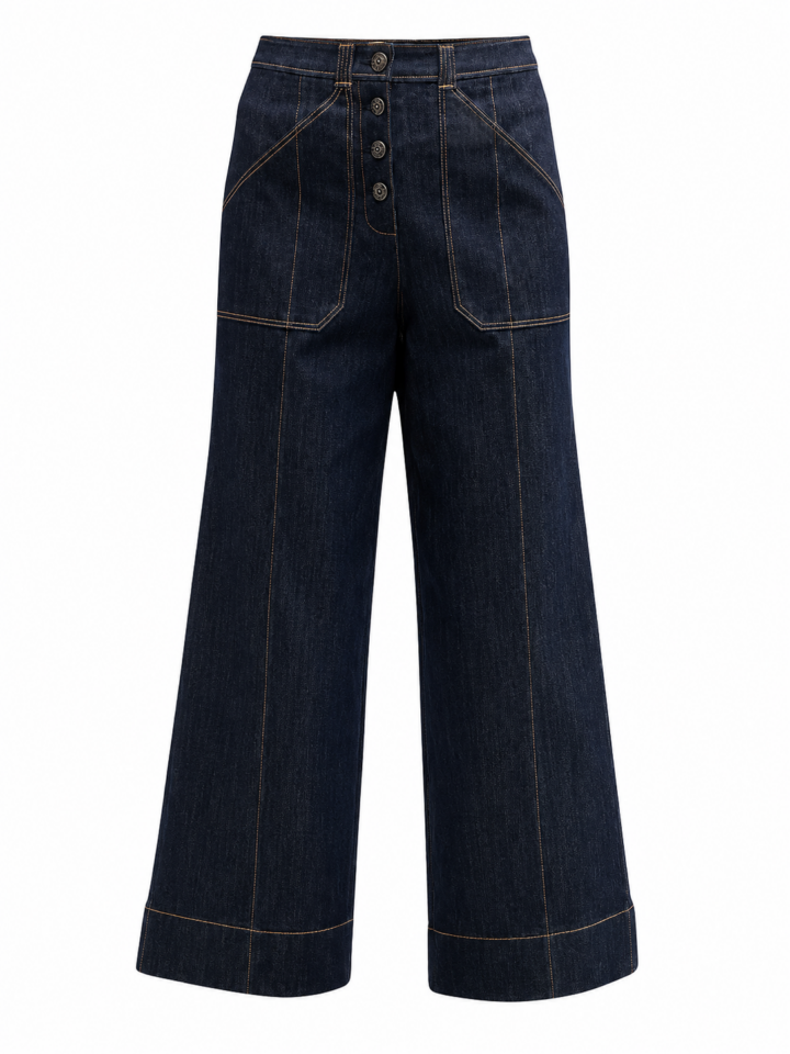 Dark Indigo High-Rise Wide Leg Jeans